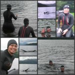 Dee and Zoi swim Loch Tay